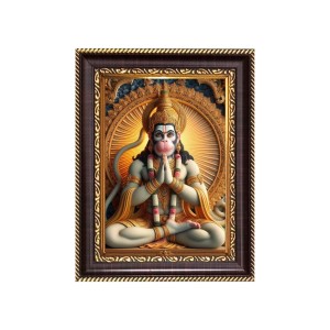 Sri Hanuman Digital Print Photo 6.7x8.7 inches - Vibrant Religious Wall Art for Home or Office Decor.