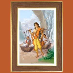 Shravan Kumar in Ramayana Photo Frame - 14x18 Inches, Brown Wooden Frame for Home, Office & Temple Decoration Shravan Kumar in Ramayana Photo Frame - 14x18 Inches, Brown Wooden Frame for Home, Office & Temple Decoration