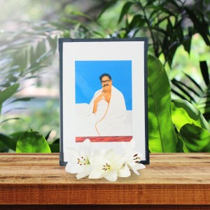 Hitech Sales Barda Wooden Laminated Photo Frame with Stand for Pooja Room, Temple, Home Decor, Gift (Wallmount and Tabletop, 24 x 17 cm)