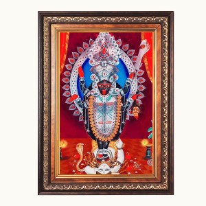 Sri Maa Kali Color Photo 10x14 Inch - Vibrant Religious Wall Art for Home or Office Decor.