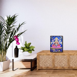 Lakshmi Laminated Photo - 5x7 Inches, Divine Blessings for Home & Office and Temple Decoration Lakshmi Laminated Photo - 5x7 Inches, Divine Blessings for Home & Office and Temple Decoration