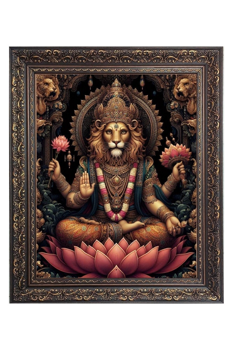 Narasimha Big Photo Frame - 22x26 Inches for Home & Office Decoration