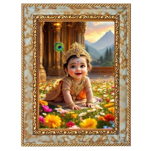Baby Krishna Digital Print Photo 6.7x8.7 inches - Vibrant Religious Wall Art for Home or Office Decor. Baby Krishna Digital Print Photo 6.7x8.7 inches - Vibrant Religious Wall Art for Home or Office Decor.