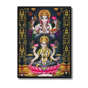 Maa Lakshmi & Lord Ganesh Laminated Photo - 9x11 Inches, Divine Blessings for Home & Office and Temple Decoration Maa Lakshmi & Lord Ganesh Laminated Photo - 9x11 Inches, Divine Blessings for Home & Office and Temple Decoration