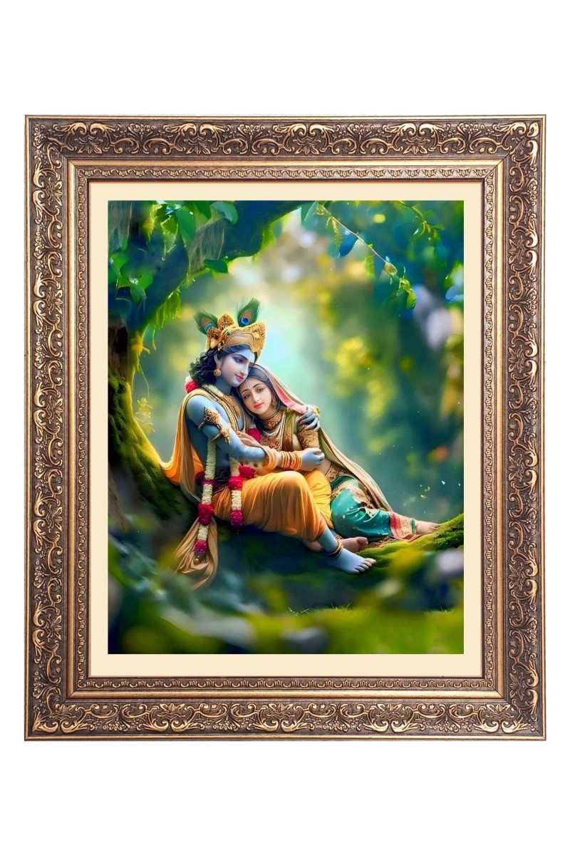Sri Krishna with Sri Radha Big Photo Frame - 24x28 Inches for Home & Office Decoration