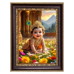 Baby Krishna Digital Print Photo 12.7x14.7 inches (I6109) - Vibrant Religious Wall Art for Home or Office Decor. Baby Krishna Digital Print Photo 12.7x14.7 inches (I6109) - Vibrant Religious Wall Art for Home or Office Decor.