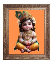 baby Krishna laddu Gopal Big Photo Frame - 16x20 Inches for Home & Office Decoration baby Krishna laddu Gopal Big Photo Frame - 16x20 Inches for Home & Office Decoration