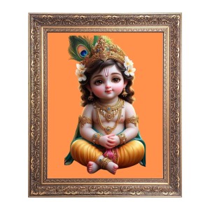 baby Krishna laddu Gopal Big Photo Frame - 20x24 Inches for Home & Office Decoration