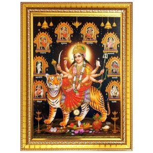 Navaaa durga matha Photo Frame - 10x14 Inches, Brown Wooden Frame for Home, Office & Temple Decoration Navaaa durga matha Photo Frame - 10x14 Inches, Brown Wooden Frame for Home, Office & Temple Decoration