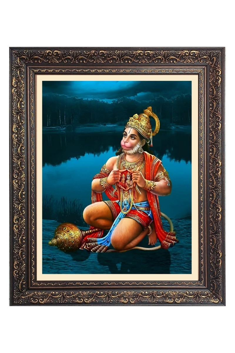 Sri hanuman Big Photo Frame - 18x22 Inches for Home & Office Decoration
