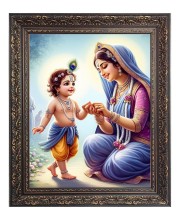 Maa Yoshada with Baby Krisha Big Photo Frame - 16x20 Inches for Home & Office Decoration