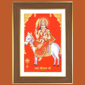 Sheetala Mata Photo Frame - 10x14 Inches, Brown Wooden Frame for Home, Office & Temple decoration Sheetala Mata Photo Frame - 10x14 Inches, Brown Wooden Frame for Home, Office & Temple decoration