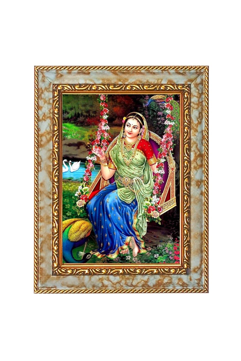 Shri Radha Digital Print Photo 6.7x8.7 inches (I6112) - Vibrant Religious Wall Art for Home or Office Decor.
