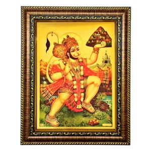 Lord Sri Hanuman Ji Holding Sanjeevani Booti | Gold Plated Photo Frame with Lightweight Waterproof Glass Cover | Ideal for Home Décor & Gifting. Lord Sri Hanuman Ji Holding Sanjeevani Booti | Gold Plated Photo Frame with Lightweight Waterproof Glass Cover | Ideal for Home Décor & Gifting.