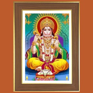 Lord Hanuman ji Photo Frame - 14x18 Inches, Brown Wooden Frame for Home, Office & Temple Decoration Lord Hanuman ji Photo Frame - 14x18 Inches, Brown Wooden Frame for Home, Office & Temple Decoration