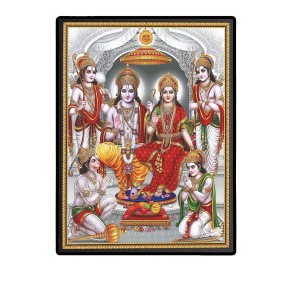Ram Darbar Laminated Photo - 5x7 Inches, Divine Blessings for Home & Office and Temple Decoration Ram Darbar Laminated Photo - 5x7 Inches, Divine Blessings for Home & Office and Temple Decoration