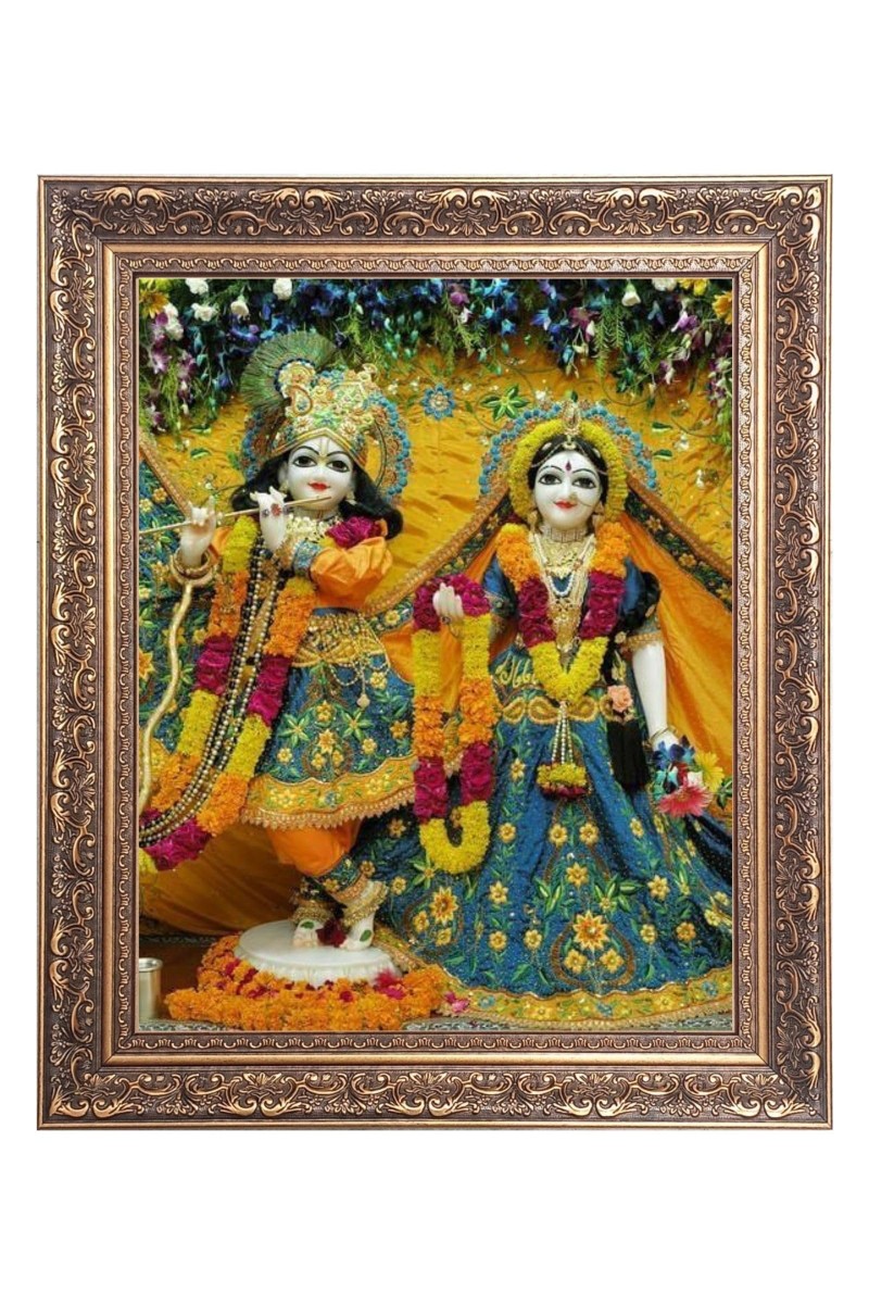 Sri Krishna & Sri Radha Big Photo Frame - 16x20 Inches for Home & Office Decoration