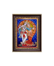 Sri Krishna and Sri Radha Digital Print Photo 6.7x8.7 inches - Vibrant Religious Wall Art for Home or Office Decor.