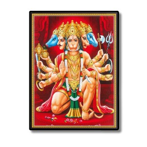 Panchamukhi Hanuman Laminated Photo - 13x15 Inches, Divine Blessings for Home & Office and Temple Decoration