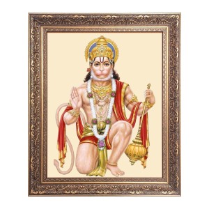 Sri Hanuman Big Photo Frame - 16x20 Inches for Home & Office Decoration