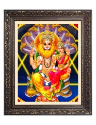 God Sri Lakshmi Narasimha Big Photo Frame - 22x26 Inches for Home & Office Decoration