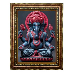 Hi Tech Sales Ganesh Ji Black And Red Photo Frame for wall/table, Study & living room, gifts (10 x 12)