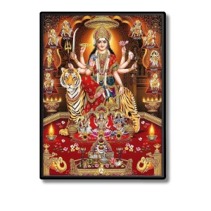 Vishnu Lakshmi Laminated Photo - 5x7 Inches, Divine Blessings for Home & Office and Temple Decoration