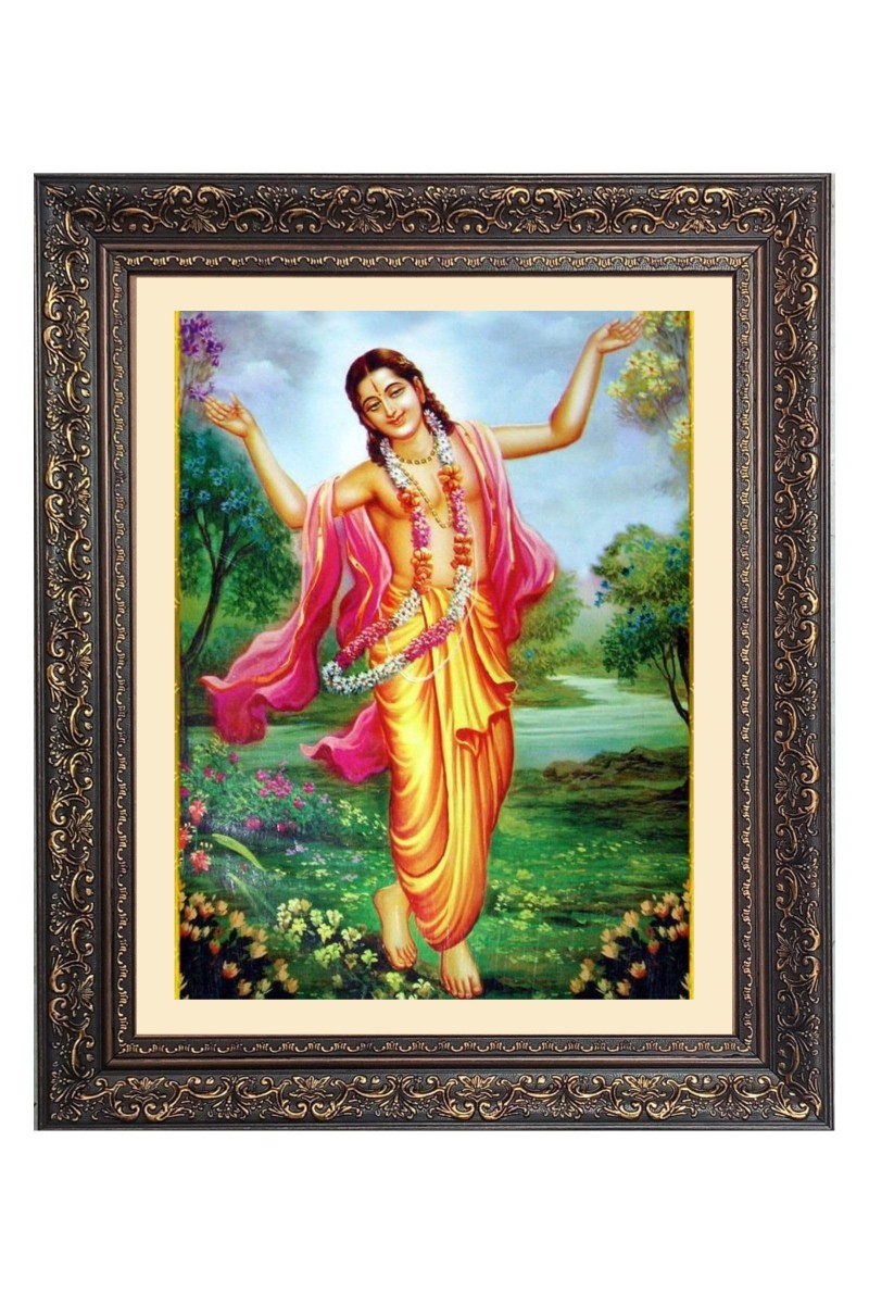 Sri Chaitanya Maha Pravu Big Photo Frame - 24x28 Inches for Home & Office Decoration