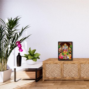 Satyanarayana Laminated Photo - 7x9 Inches, Divine Blessings for Home & Office and Temple Decoration