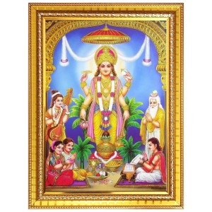 Sri satya narayana swamy Photo Frame - 12x16 Inches, Brown Wooden Frame for Home, Office & Temple Decoration Sri satya narayana swamy Photo Frame - 12x16 Inches, Brown Wooden Frame for Home, Office & Temple Decoration