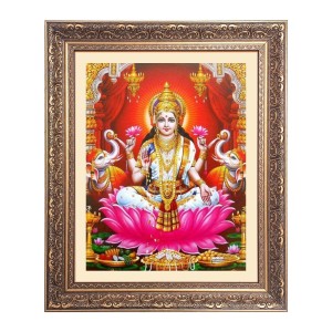 Maa Lakshmi (Laxmi) Big Photo Frame - 16x20 Inches for Home & Office Decoration Maa Lakshmi (Laxmi) Big Photo Frame - 16x20 Inches for Home & Office Decoration