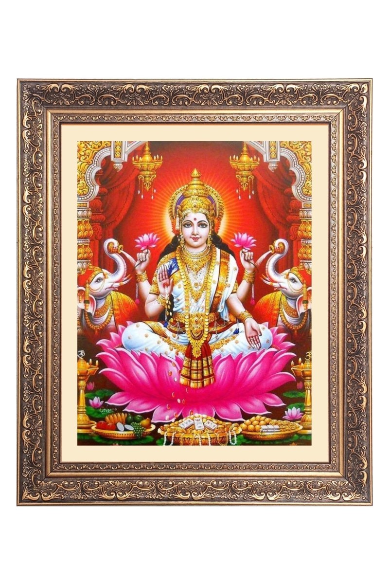Maa Lakshmi (Laxmi) Big Photo Frame - 16x20 Inches for Home & Office Decoration