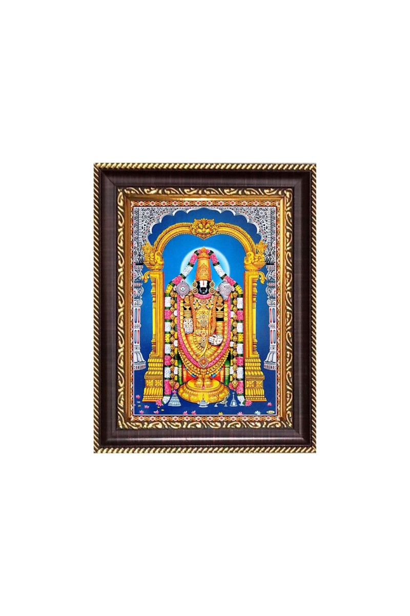 Sri Tirupati Balaji Digital Print Photo 6.7x8.7 inches - Vibrant Religious Wall Art for Home or Office Decor.