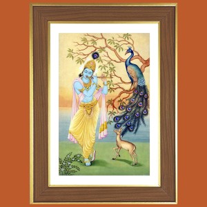 God Sri Krishna Photo Frame - 12x16 Inches, Brown Wooden Frame for Home, Office & Temple decoration God Sri Krishna Photo Frame - 12x16 Inches, Brown Wooden Frame for Home, Office & Temple decoration