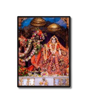 Radha Krishna Laminated Photo - 13x15 Inches, Divine Blessings for Home & Office and Temple Decoration