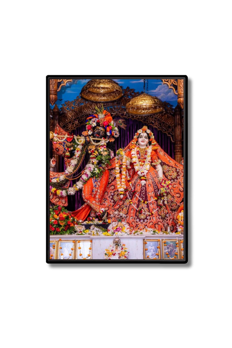 Radha Krishna Laminated Photo - 5x7 Inches, Divine Blessings for Home & Office and Temple Decoration