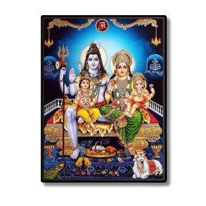 Shiva Family Laminated Photo - 5x7 Inches, Divine Blessings for Home & Office and Temple Decoration Shiva Family Laminated Photo - 5x7 Inches, Divine Blessings for Home & Office and Temple Decoration