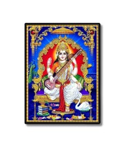 Saraswati Laminated Photo - 5x7 Inches, Divine Blessings for Home & Office and Temple Decoration