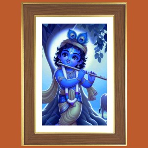 Baby Krishna Photo Frame - 12x16 Inches, Brown Wooden Frame for Home, Office & Temple decoration Baby Krishna Photo Frame - 12x16 Inches, Brown Wooden Frame for Home, Office & Temple decoration