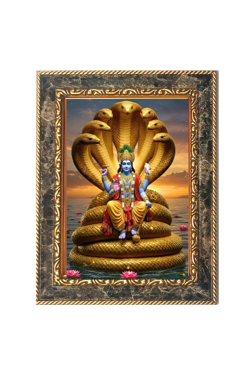 Lord vishnu Digital Print Photo 10.7x12.7 inches (I6097) - Vibrant Religious Wall Art for Home or Office Decor.