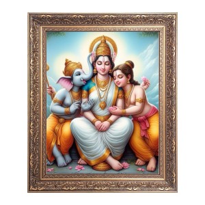 Maa Parbati, Sri Ganesh & Sri Kartik Big Photo Frame - 16x20 Inches for Home & Office Decoration Maa Parbati, Sri Ganesh & Sri Kartik Big Photo Frame - 16x20 Inches for Home & Office Decoration