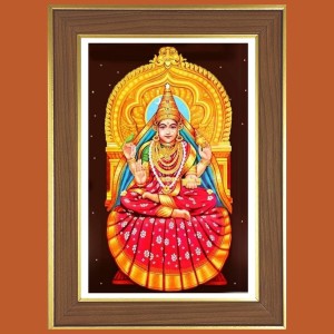 Sringeri Sri Sharadamba Maa Photo Frame - 10x14 Inches, Brown Wooden Frame for Home, Office & Temple Decoration Sringeri Sri Sharadamba Maa Photo Frame - 10x14 Inches, Brown Wooden Frame for Home, Office & Temple Decoration