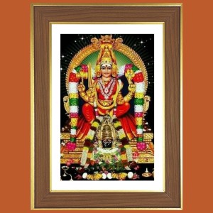 Angala parameshwari Photo Frame - 10x14 Inches, Brown Wooden Frame for Home, Office & Temple decoration