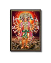 Panchamukhi Hanuman Laminated Photo (11x13 Inches Without glass) Divine Blessings for Table and Walls,Home & Office and Temple Decoration
