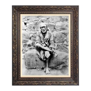 Sai Baba Big Photo Frame - 16x20 Inches for Home & Office Decoration