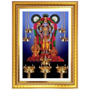 Guruvayurappan Photo Frame - 12x16 Inches, Brown Wooden Frame for Home, Office & Temple Decoration Guruvayurappan Photo Frame - 12x16 Inches, Brown Wooden Frame for Home, Office & Temple Decoration