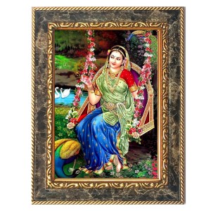 Shri Radha Digital Print Photo 6.7x8.7 inches - Vibrant Religious Wall Art for Home or Office Decor.
