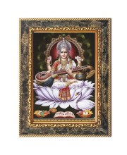 Maa Saraswati Digital Print Photo 6.7x8.7 inches (I6056) - Vibrant Religious Wall Art for Home or Office Decor.