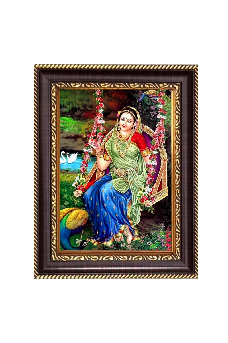 Shri Radha Digital Print Photo 6.7x8.7 inches - Vibrant Religious Wall Art for Home or Office Decor.