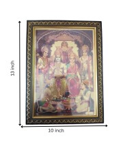 Hitech Sales Lord Sri Ram Darbar Light Weighted photo Frame Waterproof Acrylic 3d photo with Wooden Frames for Table, Temple Wall, Mandir, Gym, and Outdoor Spaces, Home Decor